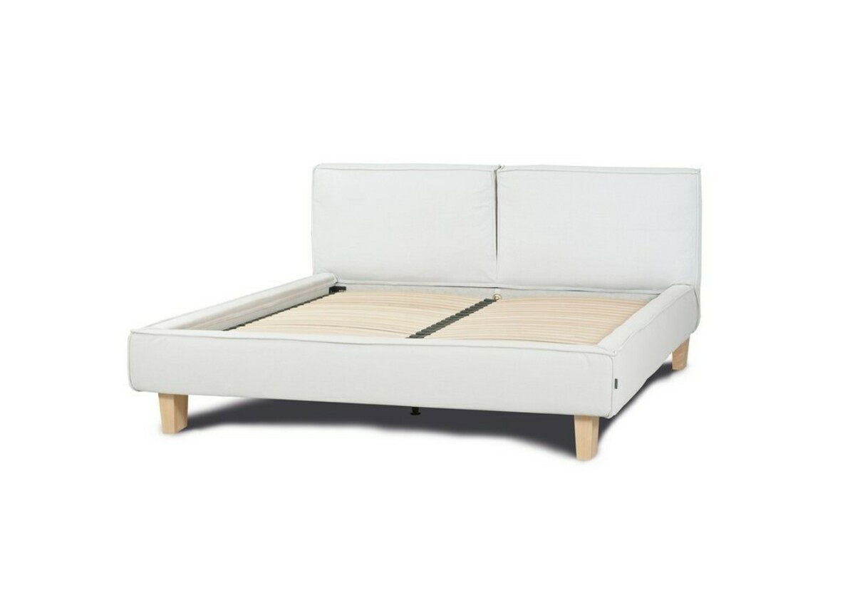 Łóżko Vesta z przeszyciem F-SPECIAL, z wysokimi drewnianymi nogami Vesta Large (19 cm). Kolor nóżek do wyboru z próbnika